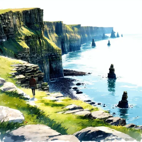 Cliffs of Moher as Anime Key Visual