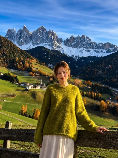 Realistic Mountain Valley Travel Portrait