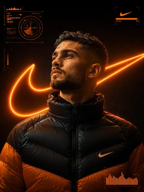 Futuristic Cyberpunk Sports Portrait with HUD