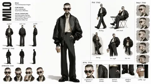 High Fashion Character Concept Sheet