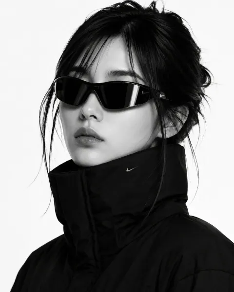 Black and White High-Fashion Portrait