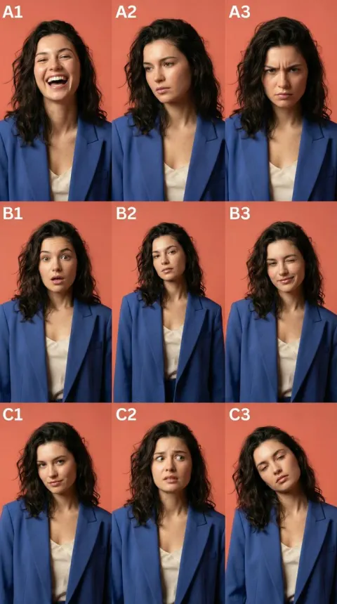 3x3 Character Emotional Expression Grid Prompt