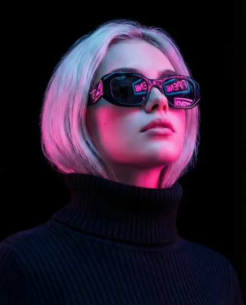 Cyber-Noir Stylized Portrait