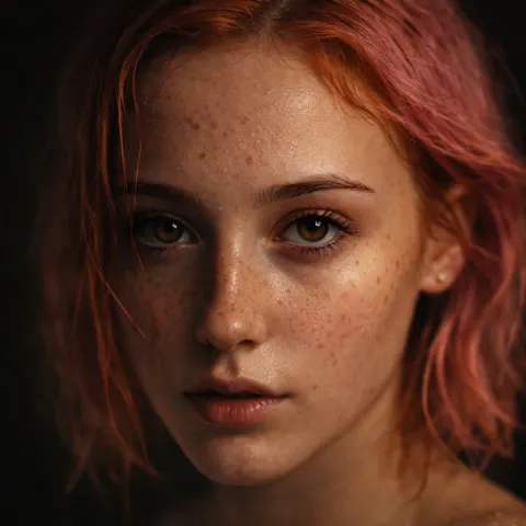 Red-Haired Woman Cinematic Close-Up Portraits