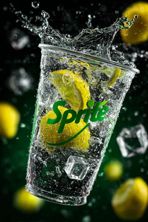 High-Speed Product Photography of Sparkling Soda Splash