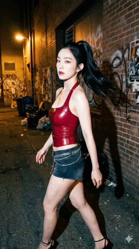 Harsh Flash Nightlife Candid of Irene (Red Velvet)