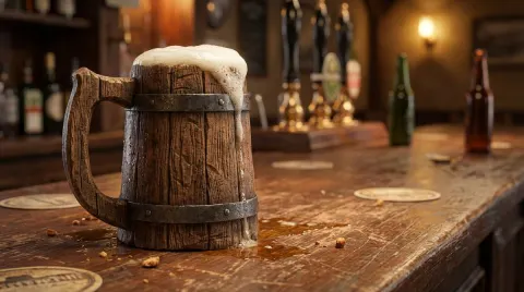 Wooden Beer Mug Render