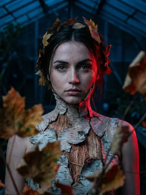 Surreal Birch Bark Portrait Prompt