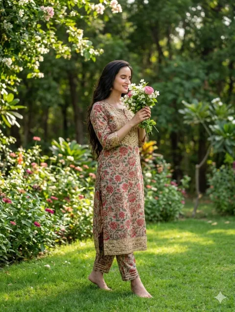 South Asian Woman in Garden Portrait