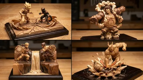 Manga Scene Woodcraft Diorama
