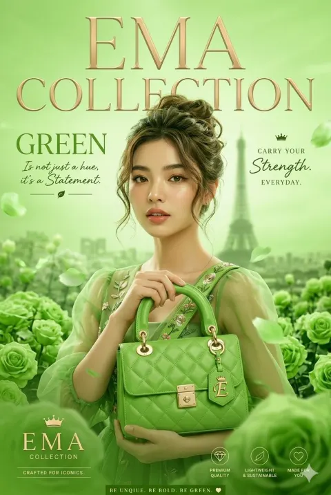 Green Fashion Advertisement Magazine Cover