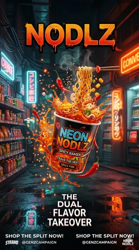 Gen Z Split Screen Advertising Poster