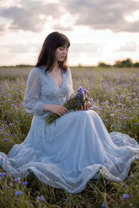 Flowing Gown Wildflower Meadow
