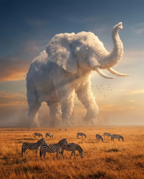 Majestic Elephant Cloud Photography