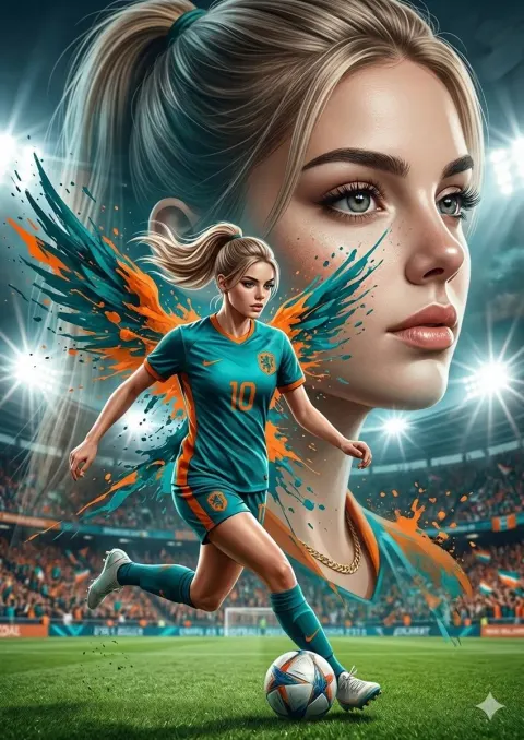 Double Exposure Football Poster
