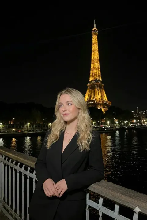 Paris River Bank Flash Portrait