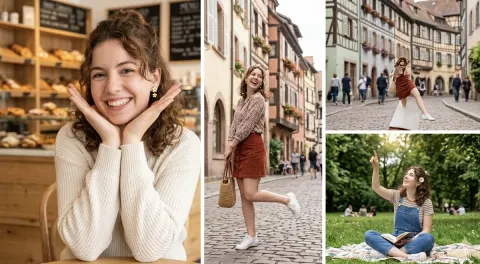 European Travel Photo Diary Collage