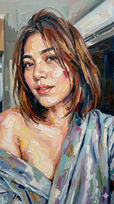 Impasto Oil Painting Portrait Style