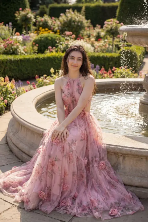 Luxury Garden Fashion Editorial Portrait