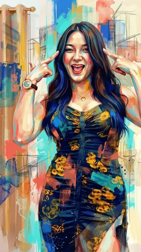Contemporary Mixed-Media Abstract Portrait