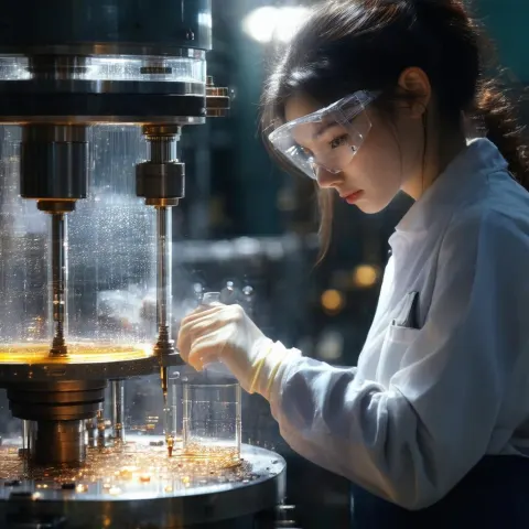 Scientist Assembling a Glass Machine on Film