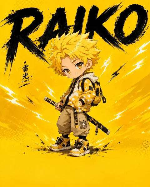 Chibi Anime Poster Illustration