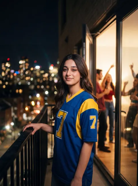 Retro Jersey Night Party Portrait