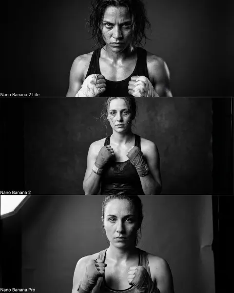 Female Boxer Studio Portrait