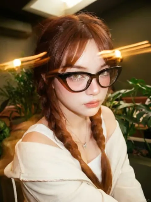 Ultra-Realistic Café Portrait of a Young Woman