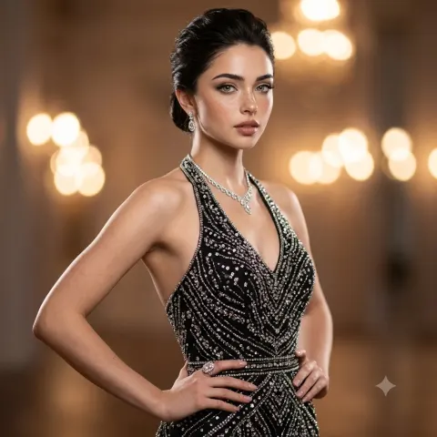 High Fashion Sparkling Black Dress