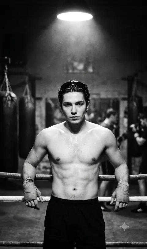 Gritty Boxing Gym Cinematic Portrait