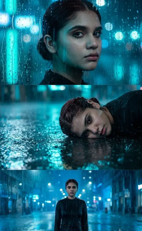 Cinematic Rainy Night Noir Triptych