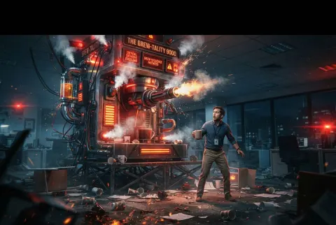 Sci-Fi Coffee Machine Boss Battle
