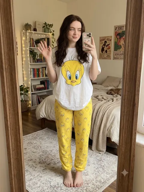 Character Loungewear Mirror Selfie