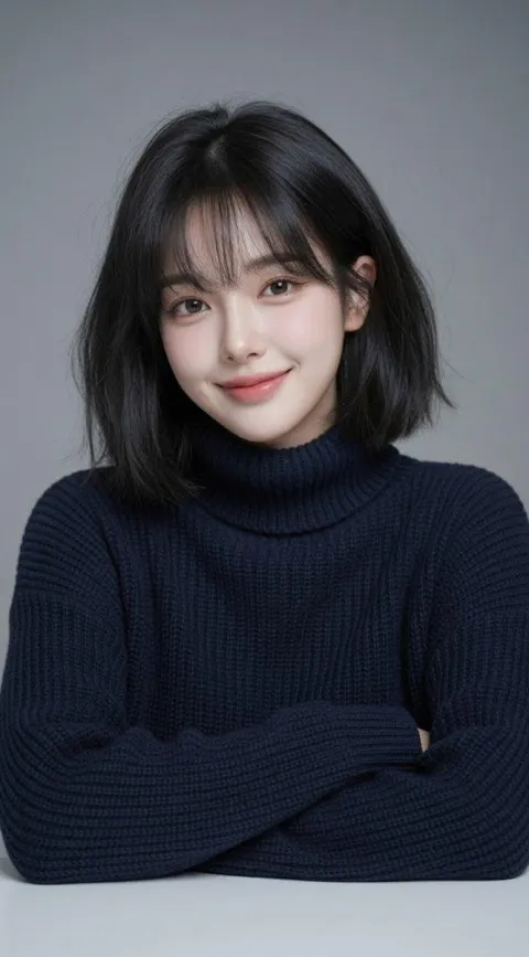 Wavy Hair Studio Portrait