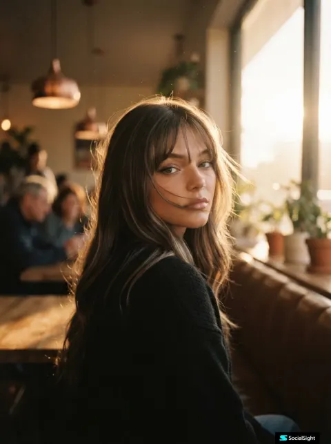 Golden Hour Cafe Cinematic Portrait
