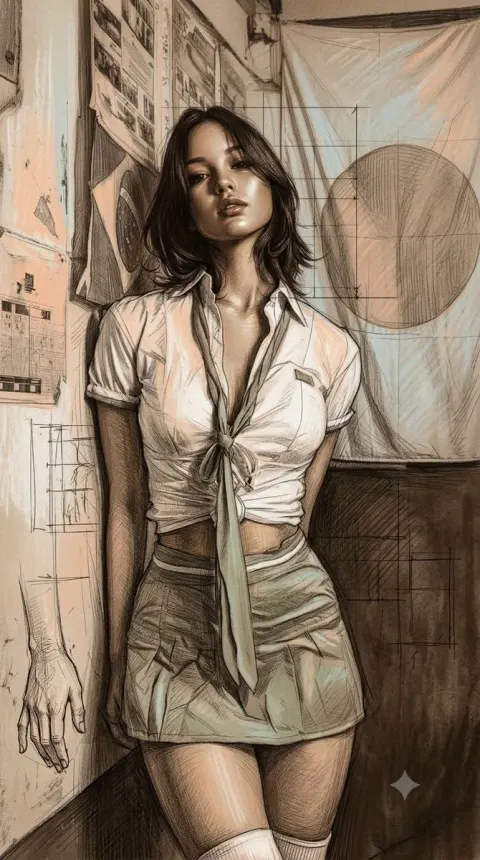 Academic Realism Mixed Media Portrait