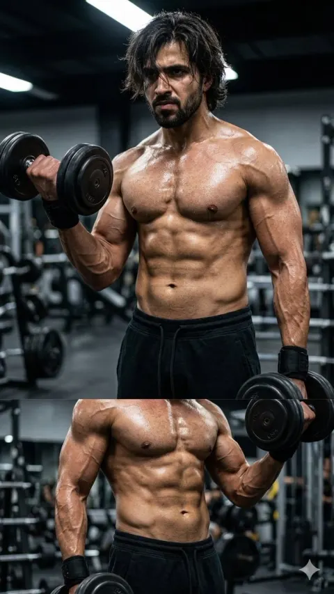 Cinematic Intense Gym Session Portrait