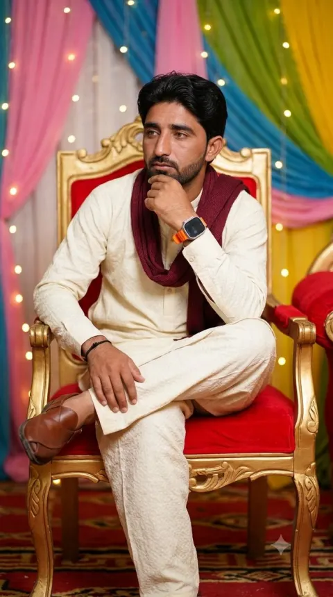 Pensive South Asian Man Portrait