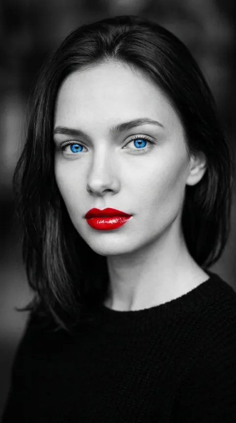 Selective Color Black and White Portrait