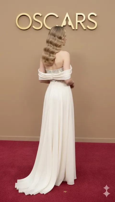 Sydney Sweeney Back View in Embellished Gown