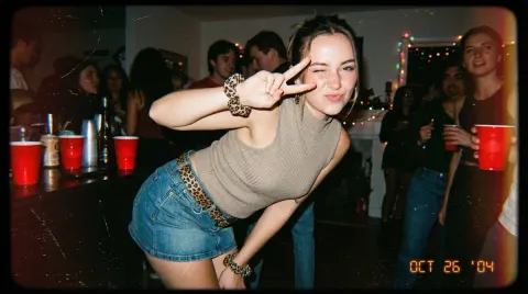 Vintage 2000s Disposable Camera Style Template