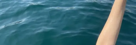 Close-Up Water Selfie of Billie Eilish