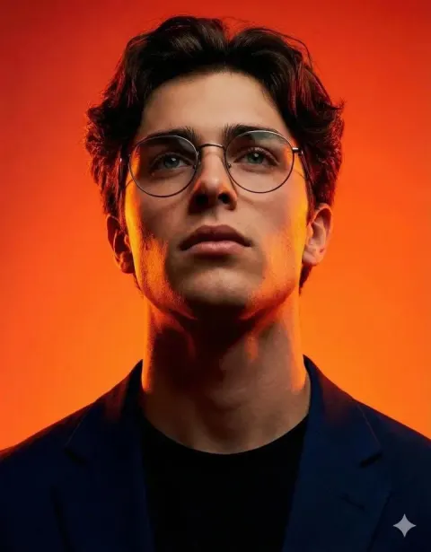 Cinematic Studio Portrait of an Intellectual Man