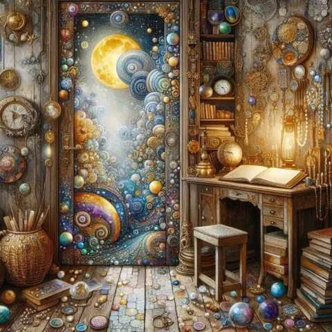 Whimsical Rustic Study Nook with Hidden Door