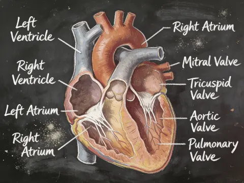 Vintage Chalkboard Heart Anatomy