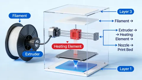 3D Printer Works Diagram