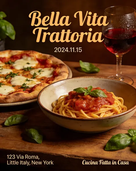 Italian Restaurant Grand Opening Flyer
