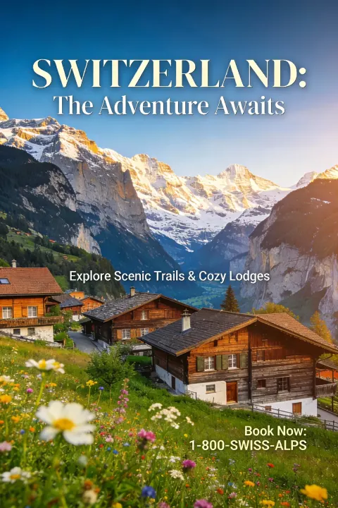 Aspirational Swiss Alps Travel Poster