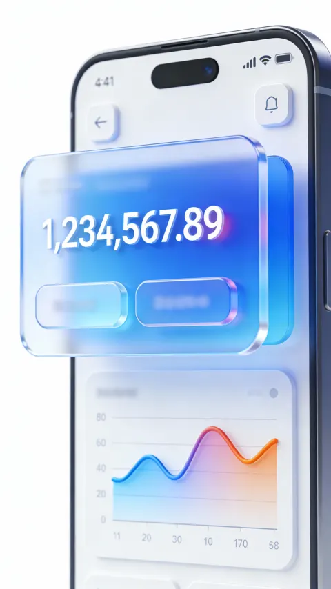 C4D-Style Finance App UI